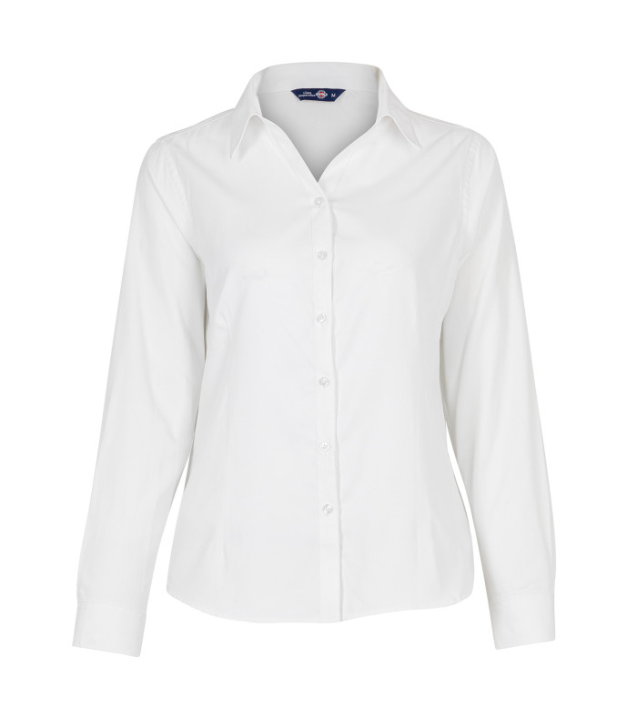 Blusa Oxford Light Manga Larga Mujer - Blanco