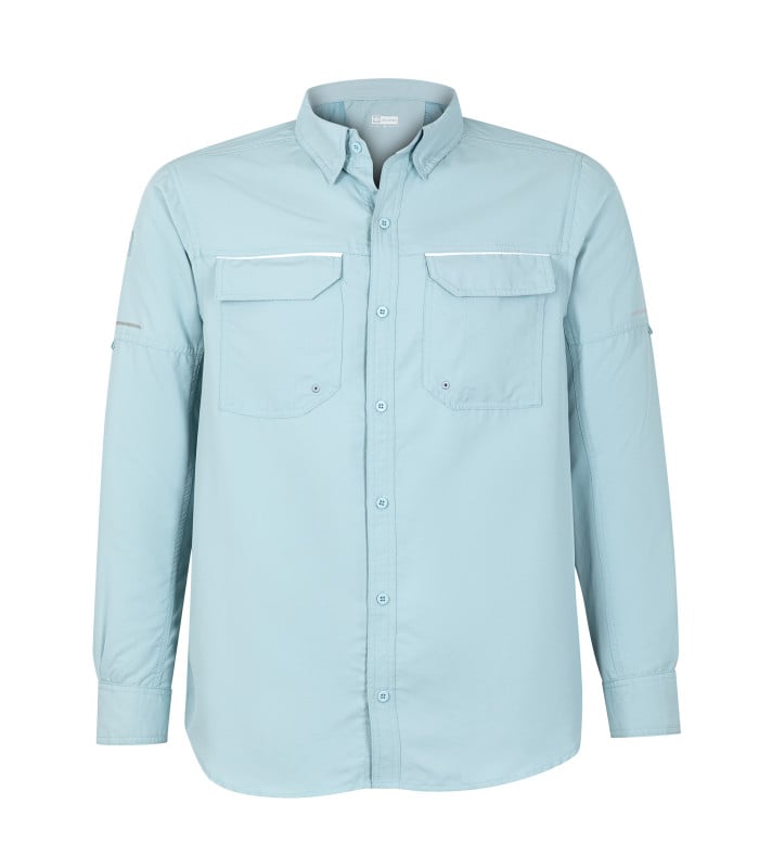 Camisa Outwork Ripstop Jubae Manga Larga Hombre - Celeste Claro