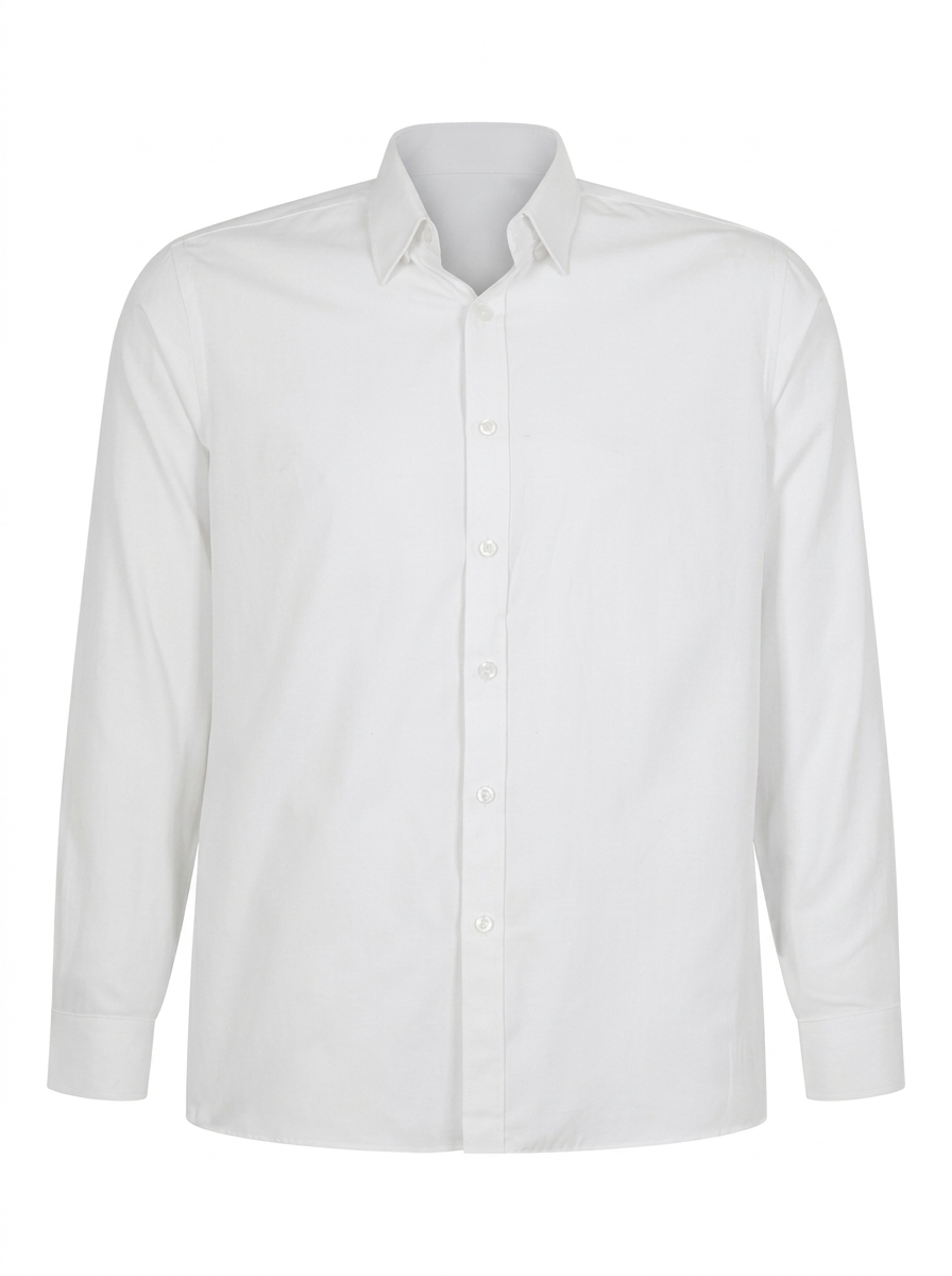 Camisa Oxford Light Manga Larga Hombre - Blanco