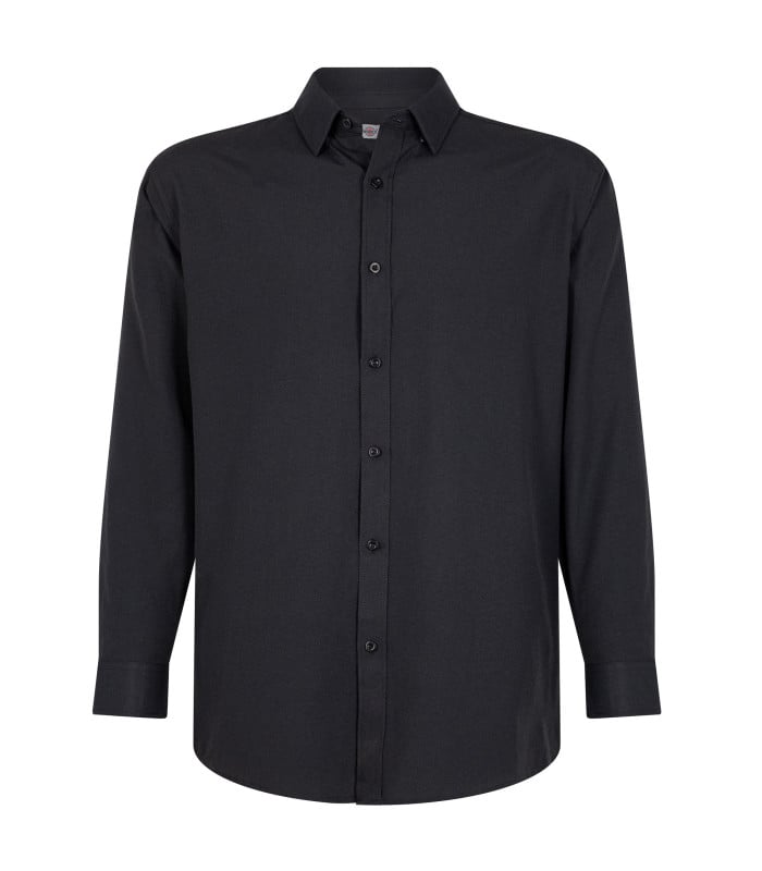Camisa Oxford Manga Larga Hombre - Negro