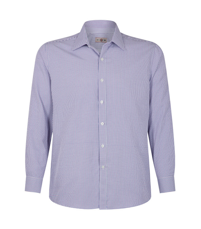Camisa Trevira Urban Cuadros Manga Larga Hombre - Burdeo