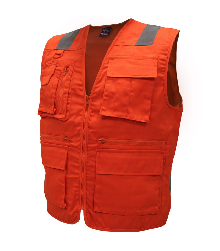 Chaleco Geólogo Gabardina Practical Line Unisex sin Manga - Naranjo