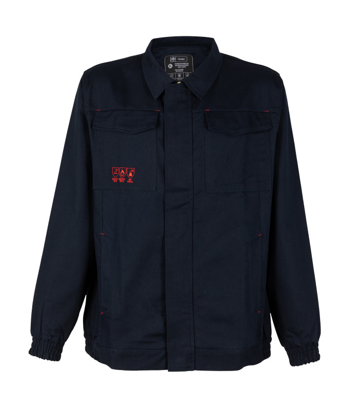 Chaqueta Ignífuga Antiácida Technic Hombre Manga Larga - Azul
