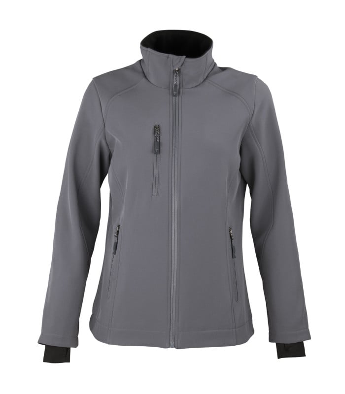 Chaqueta Softshell Rhelmu Mujer Manga Larga 100% Poliéster - Gris Oscuro