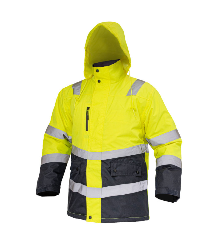 Parka Térmica Alta Visibilidad Clase 2 Hombre - Amarillo Flúor / Azul Marino