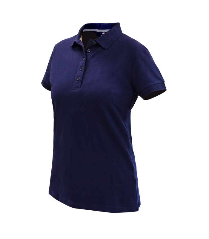Polera Polo Comfort Spandex Manga Corta Mujer - Azul