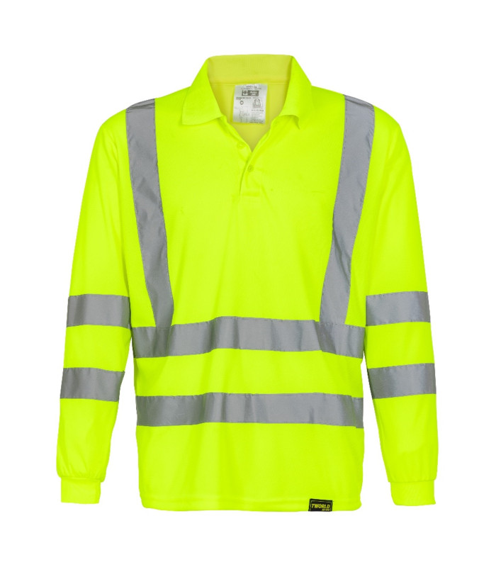 Polera Polo Dryfit Manga Larga Hombre - Amarillo