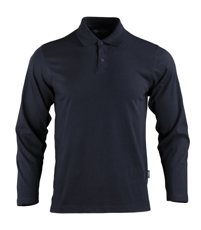 Polera Polo Dryfresh Smooth® 60% Algodón Manga Larga Hombre - Azul Piedra