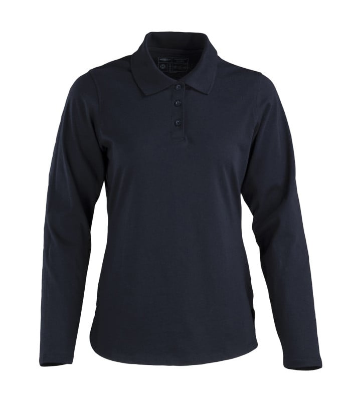 Polera Polo Dryfresh Smooth® 60% Algodón Manga Larga Mujer - Azul Marino