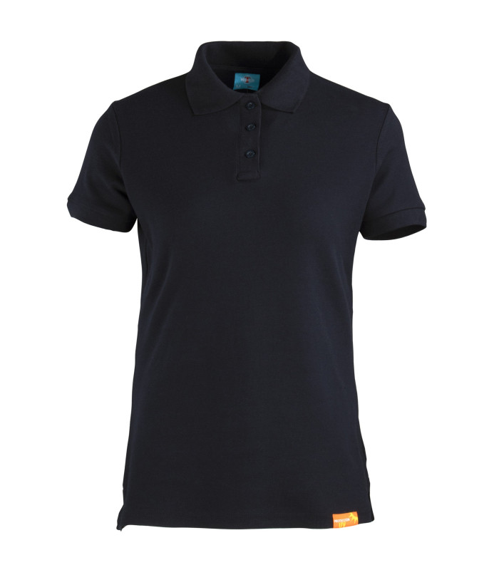 Polera Polo Piqué Premium M/C Mujer (80% Algodón) - Negro