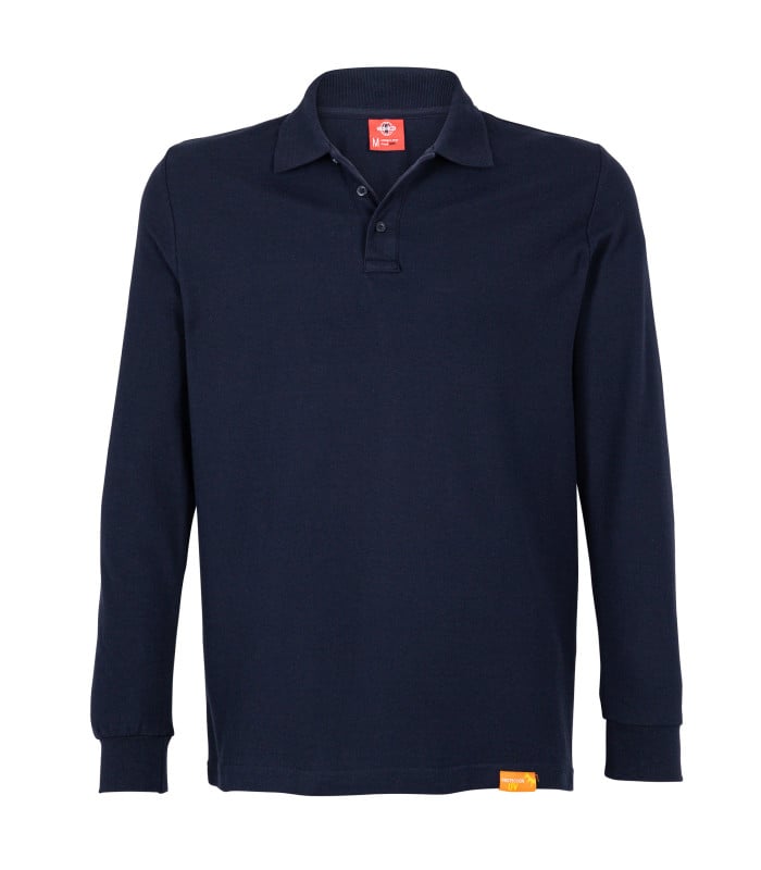Polera Polo Piqué Clásica M/L Hombre (60% Algodón) - Azul