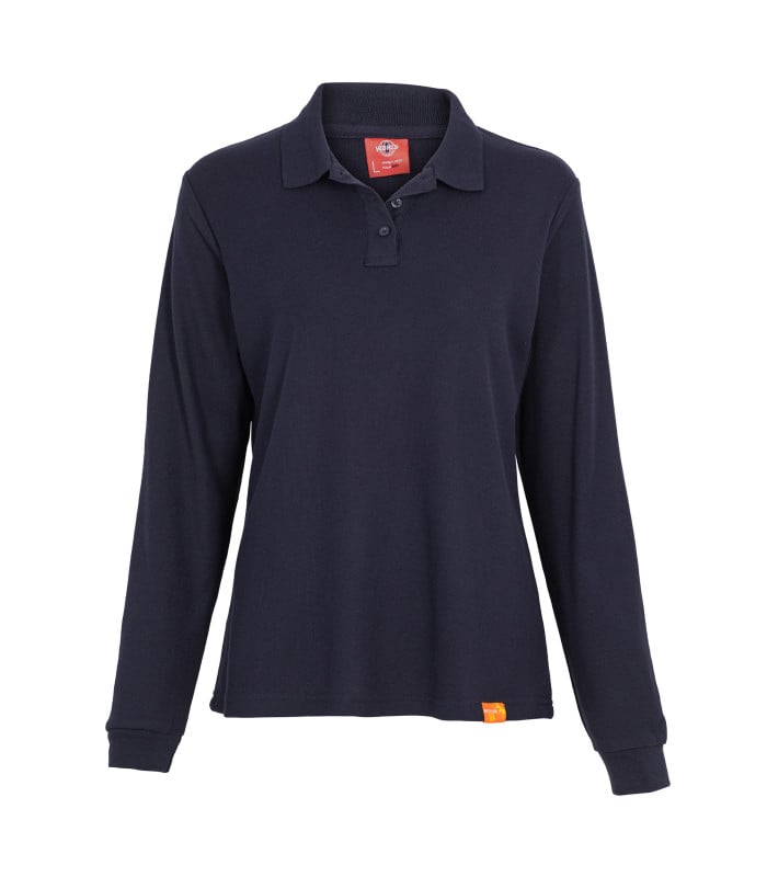 Polera Polo Piqué Clásica M/L Mujer (60% Algodón) - Azul