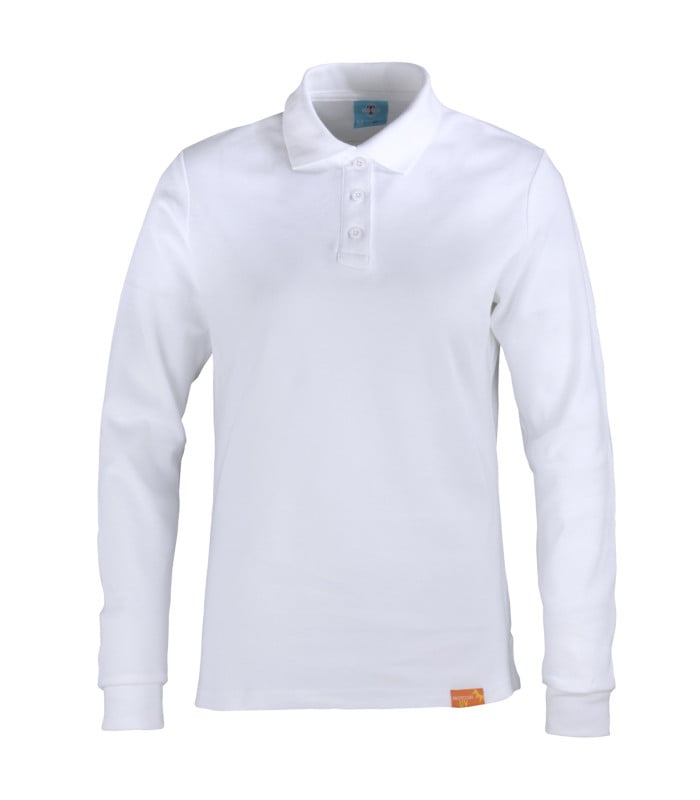 Polera Polo Piqué Premium M/L Mujer (80% Algodón) - Blanco