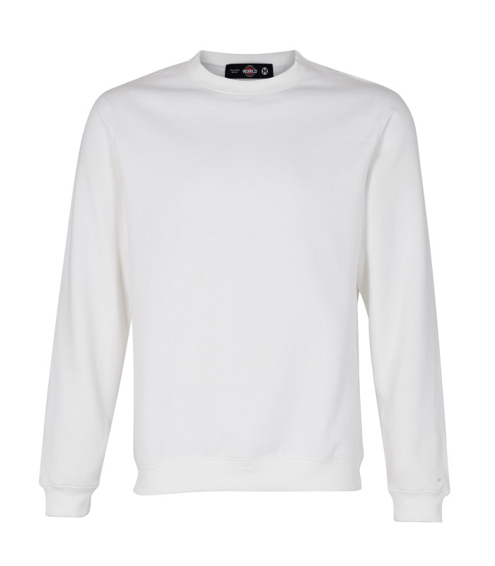 Polerón Basic Manga Larga Unisex 65% Poliéster 35% Algodón - Blanco