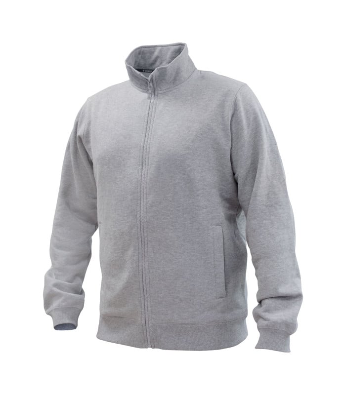 Polerón Full Zip Unisex Manga Larga 65% Poliéster 35% Algodón - Gris