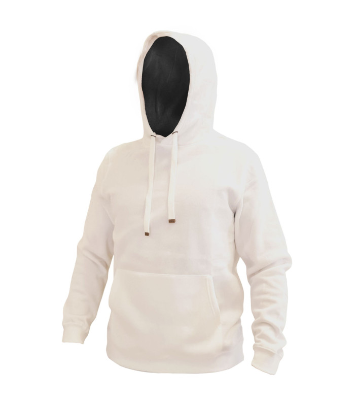 Polerón Hoodie Canguro Manga Larga Unisex - Blanco