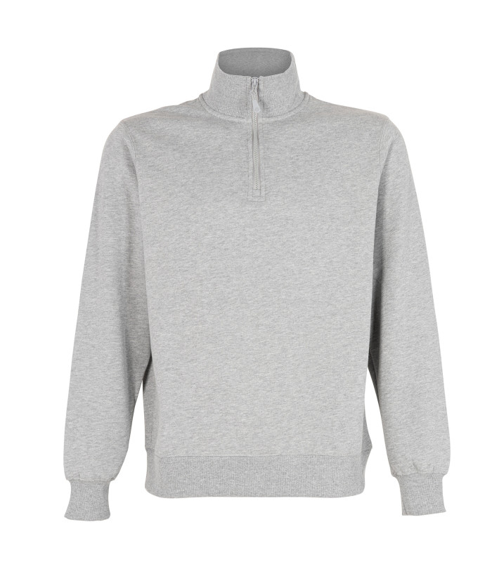 Polerón Medio Cierre Manga Larga Unisex 65% Poliéster 35% Algodón - Gris